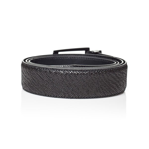 Čierny kožený pánský opasok Ferruccio Laconi Thor, dĺžka 90 cm-image-1