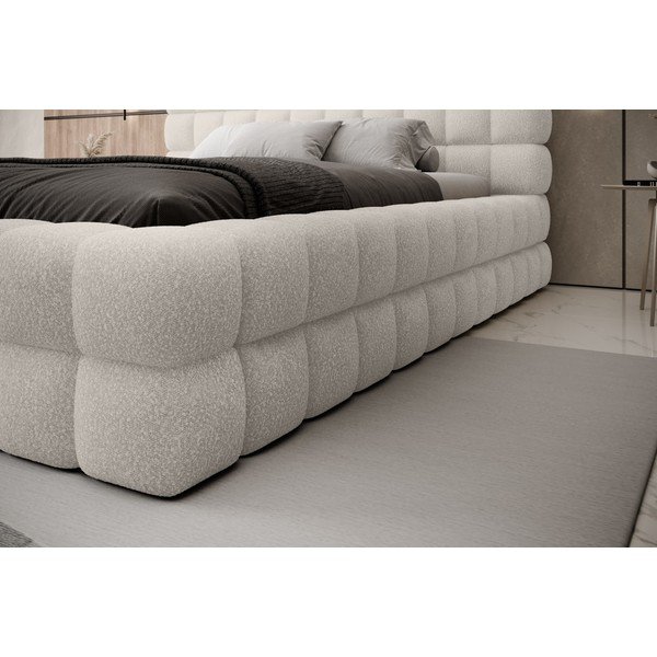 Biela čalúnená dvojlôžková posteľ s úložným priestorom s roštom 160x200 cm Dizzle – ELTAP-image-3