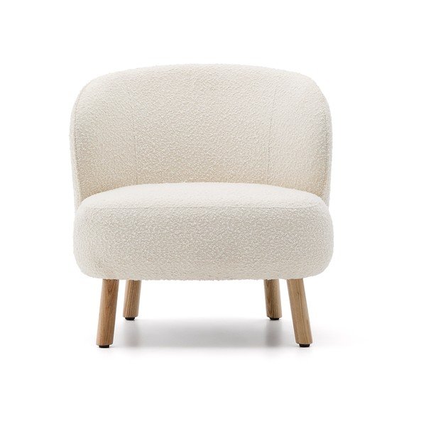 Krémové kreslo z textílie buklé Ulit – Kave Home-image-2