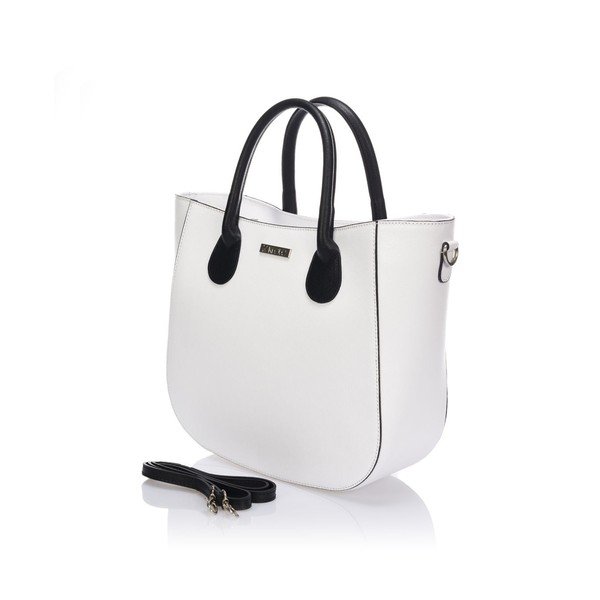 Biela kožená kabelka Krole Krista-image-2