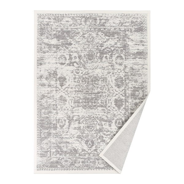 Biely vzorovaný obojstranný koberec Narma Palmse, 70 × 140 cm