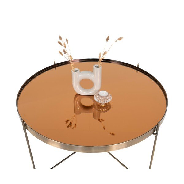 Okrúhly konferenčný stolík v zlatej farbe ø 70 cm Venezia - House Nordic-image-2