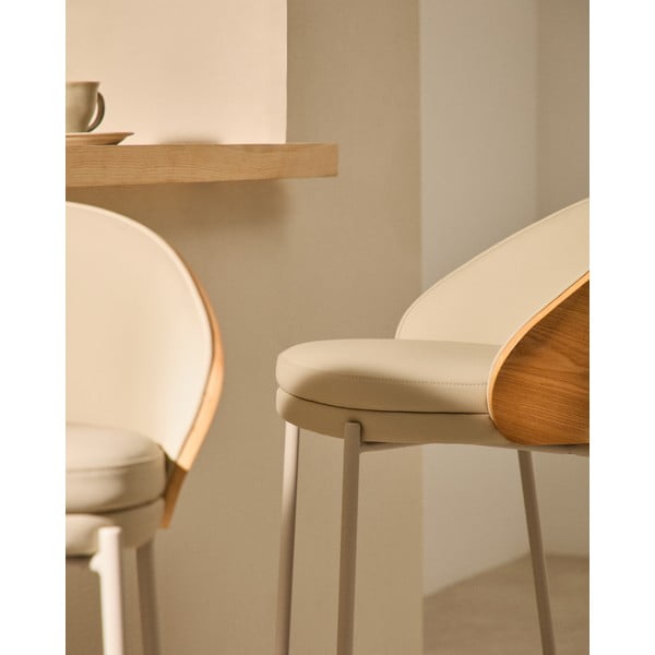 Béžová/vo svetloprírodnej farbe barová stolička (výška sedadla 65 cm) Eamy – Kave Home-image-3