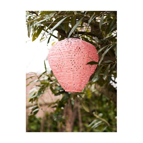 Ružový vonkajší solárny LED lampáš (výška 30 cm) Greatham – House Nordic-image-1