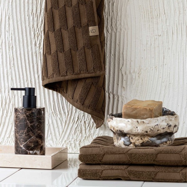 Tmavohnedé bavlnené uteráky v súprave 2 ks 35x55 cm Geo – Mette Ditmer Denmark-image-3
