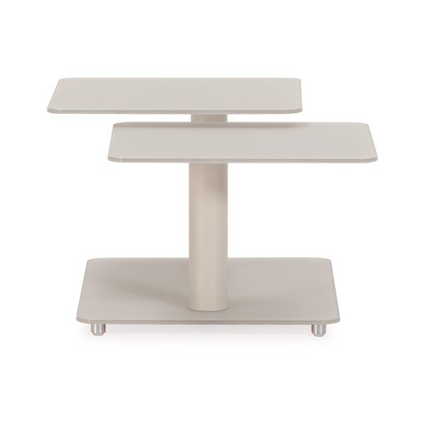 Krémovobiely sklenený konferenčný stolík 54x115 cm Elvi – Marckeric-image-2