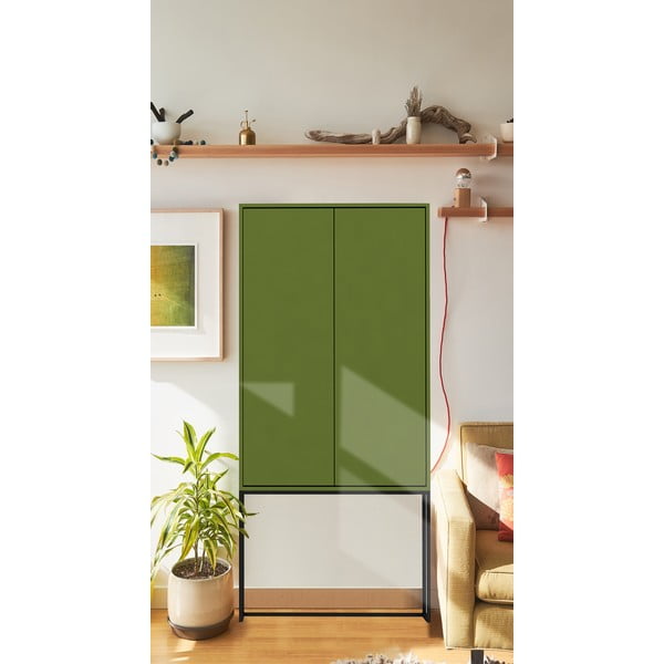 Zelená skrinka 75x164,5 cm Lennon – Really Nice Things-image-1