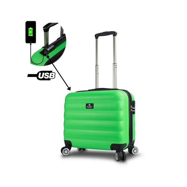 Zelený cestovný kufor na kolieskach s USB portom My Valice COLORS RESSNO Cabin Suitcase-image-1