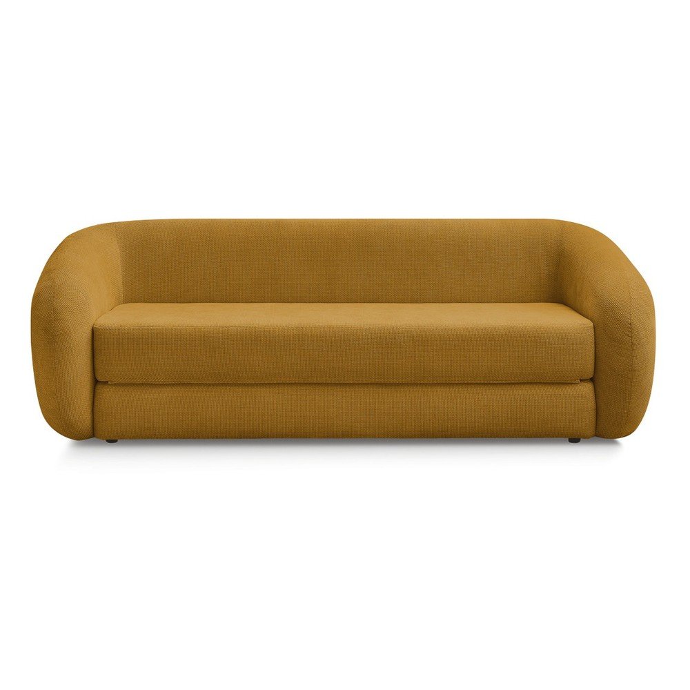 E-shop Ženilková rozkladacia pohovka v horčicovej farbe 228 cm Neyo – Bobochic Paris