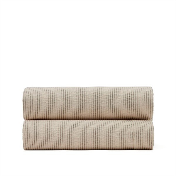 Béžový bavlnený pléd 240x260 cm Bedar – Kave Home-image-3
