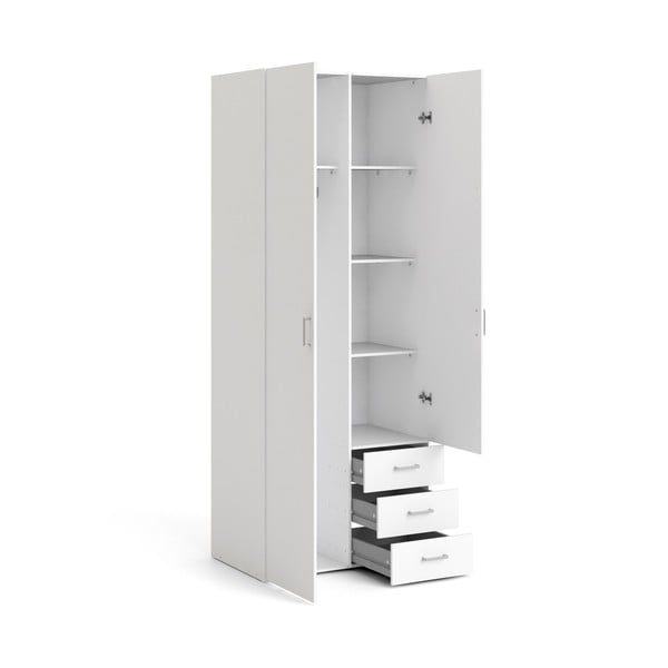 Biela šatníková skriňa 78x200 cm Space – Tvilum-image-4