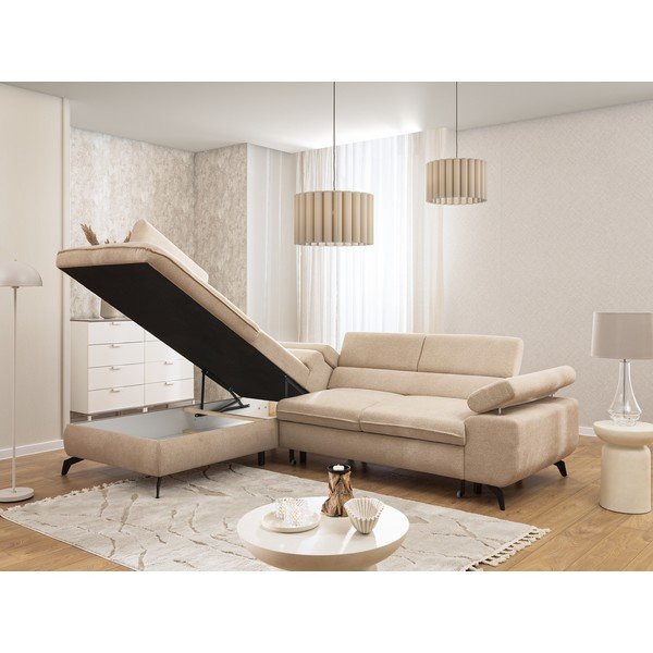 Béžová ženilková rohová pohovka (ľavý roh/do L) Marbeya  – Ropez-image-4