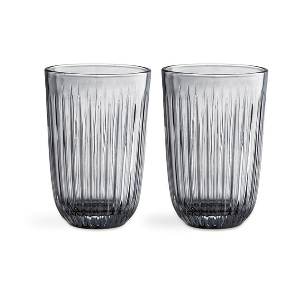 Sada 2 sivých sklenených pohárov Kähler Design Hammershoi, 330 ml