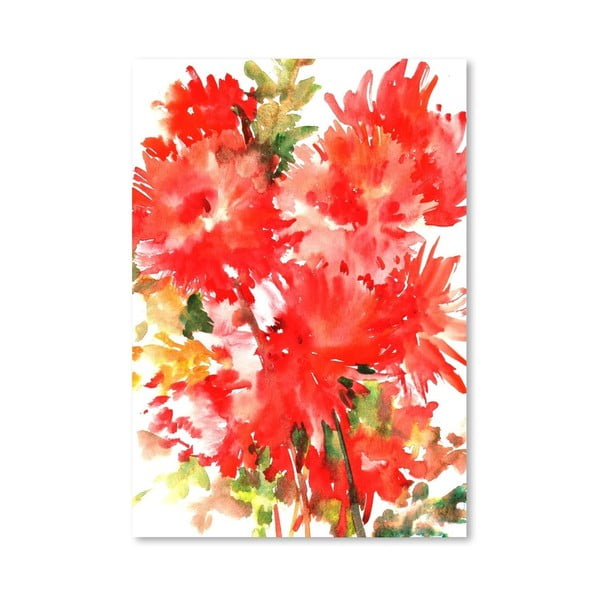 Autorský plagát Red Dahlias od Surena Nersisyana, 42 x 30 cm