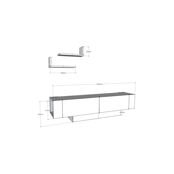 Biela TV zostava 150x42 cm Matera – Zena Home-image-3