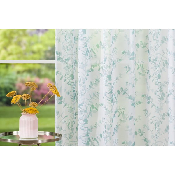 Záclona v bielo-mentolovozelenej farbe 300x260 cm Luiza – Mendola Fabrics