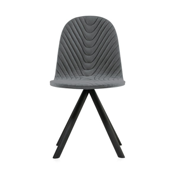 Tmavosivá stolička s čiernymi nohami IKER Mannequin Wave