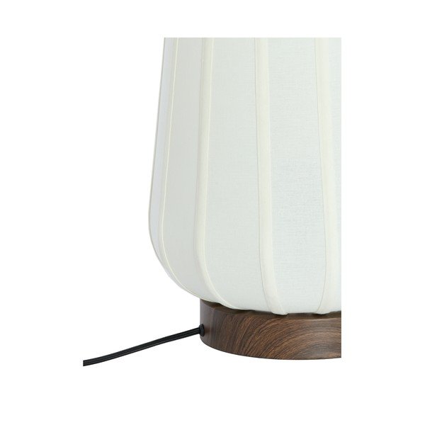 Biela kovová stolová lampa s textilným tienidlom (výška  29 cm) Bibia – Light & Living-image-4