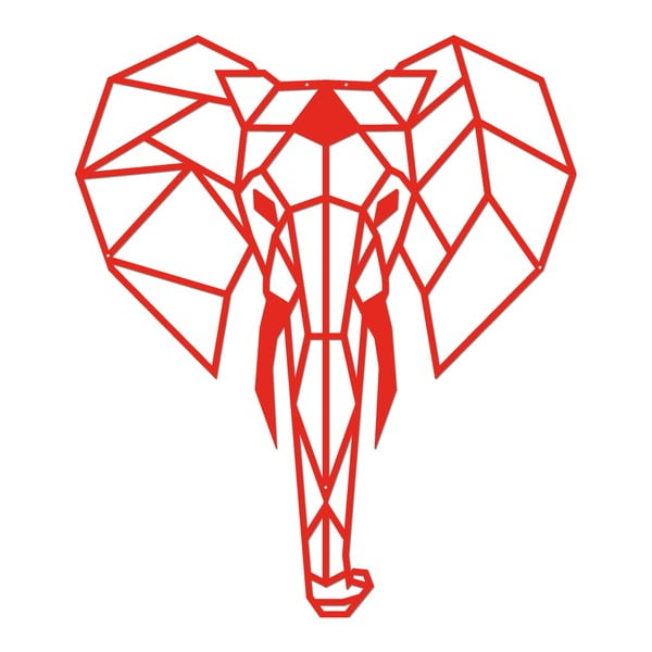 Červená kovová nástenná dekorácia Wall Decor Elephant