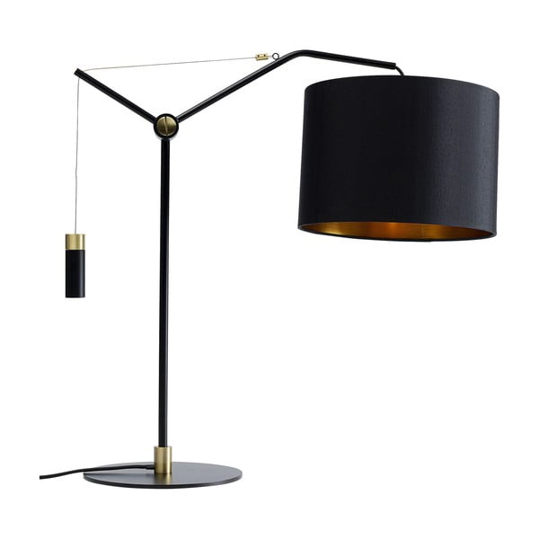 Čierna stolová lampa s textilným tienidlom (výška 55 cm) Salotto – Kare Design
