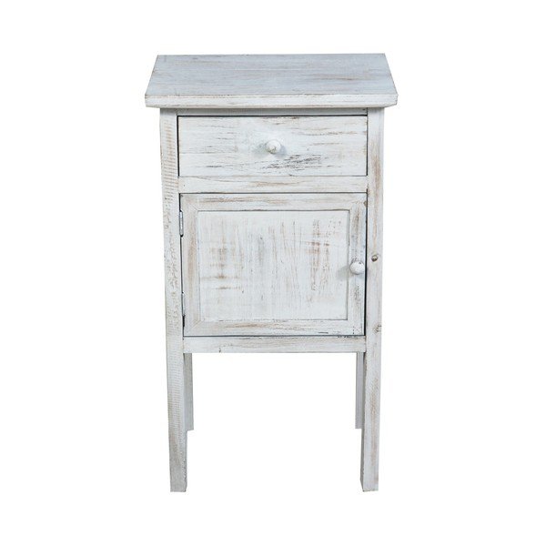 Biely drevený nočný stolík Biscottini Bedside