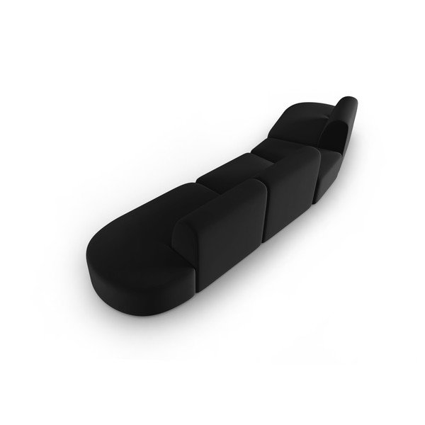 Čierna zamatová pohovka ľavý roh 428 cm Paolo – Milo Casa-image-3