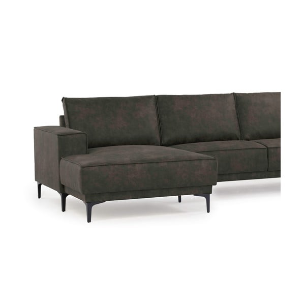 Antracitová rohová pohovka z imitácie kože (ľavý roh) Copenhagen – Scandic-image-4