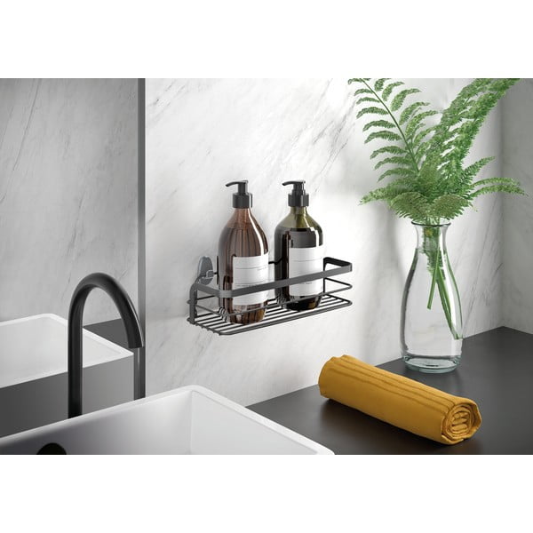 Čierna kúpeľňová polička Metaltex Origin Lava-image-1
