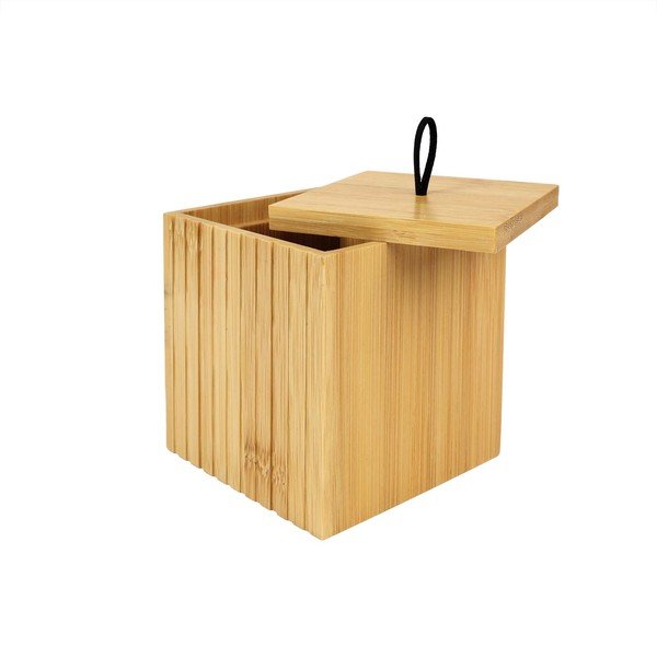 Bambusový kúpeľňový organizér na vatové tampony v prírodnej farbe Hanoi – douceur d'intérieur-image-4