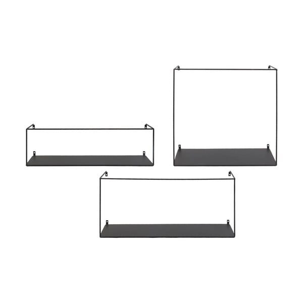 Čierne kovové police v súprave 3 ks 40 cm Ulmo – House Nordic