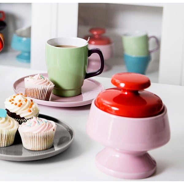 Šálka s tanierikom Sagaform Pop, zelená/hnedá-image-3