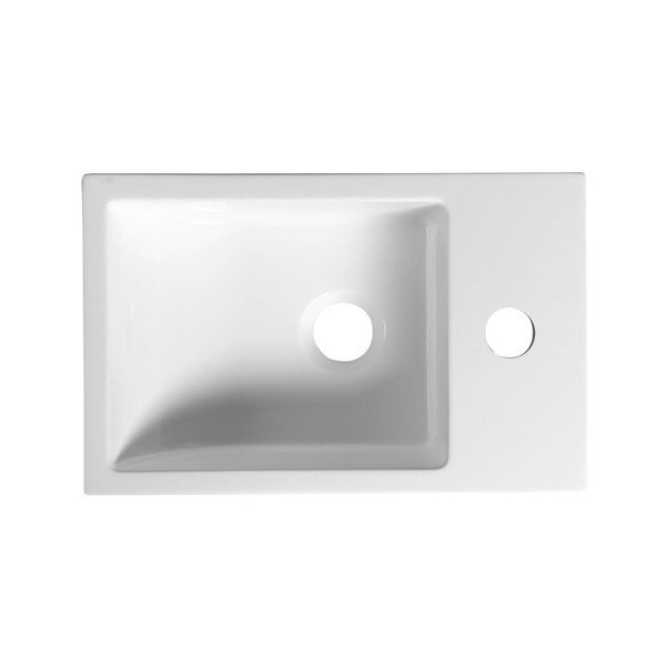 Biele malé umývadlo z liateho mramoru Sapho Alabama, pravá strana-image-2