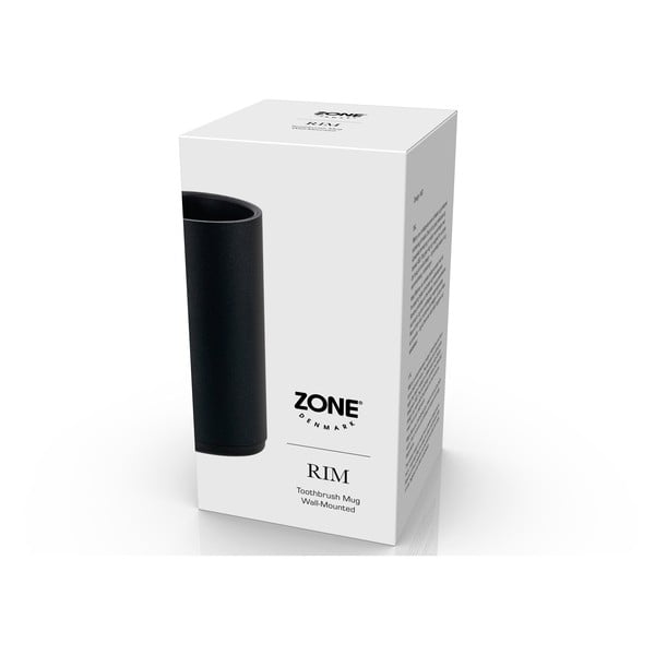 Čierny závesný pohárik na zubné kefky Zone Rim-image-1