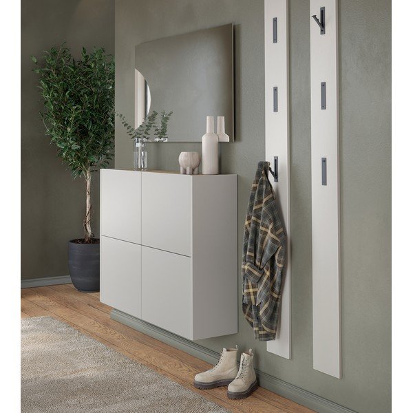Krémovobiela matná závesná skrinka 97x79x27 cm Binetto – Germania-image-1