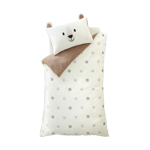 Hnedé/krémové detské obliečky na jednolôžko z mikroplyšu 135x200 cm Cosy Bear – Catherine Lansfield