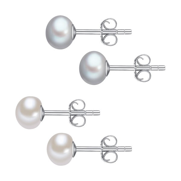 Sada 2 párov perlových náušnic Chakra Pearls