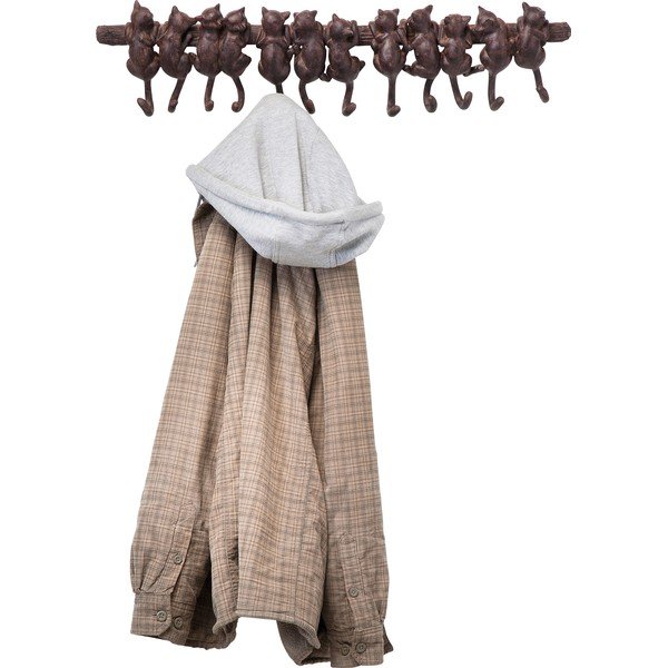 Hnedý nástenný vešiak Kare Design Cats-image-2