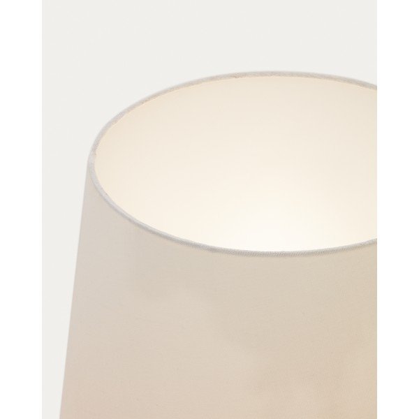 Stojacia lampa s textilným tienidlom v bielo-prírodnej farbe (výška 110 cm) Marga – Kave Home-image-3