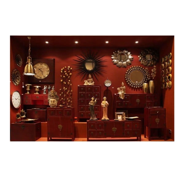 Červená nízka komoda 130x50,5 cm Oriente – Ixia-image-3