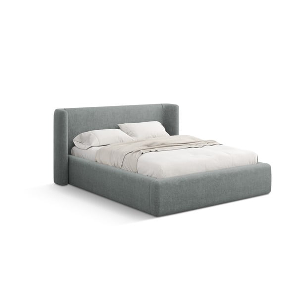 Tmavosivá čalúnená dvojlôžková posteľ s úložným priestorom s roštom 140x200 cm Jason – Windsor & Co Sofas