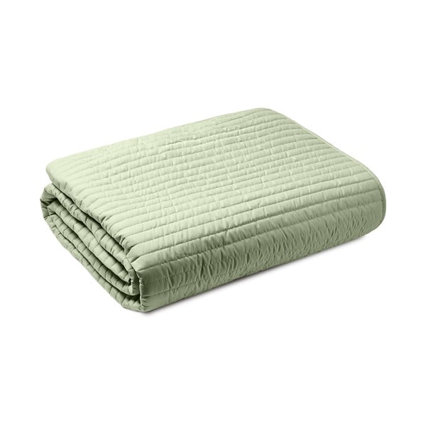 Zelený prešívaný pléd na dvojlôžko 220x230 cm Quilted Lines – Bianca