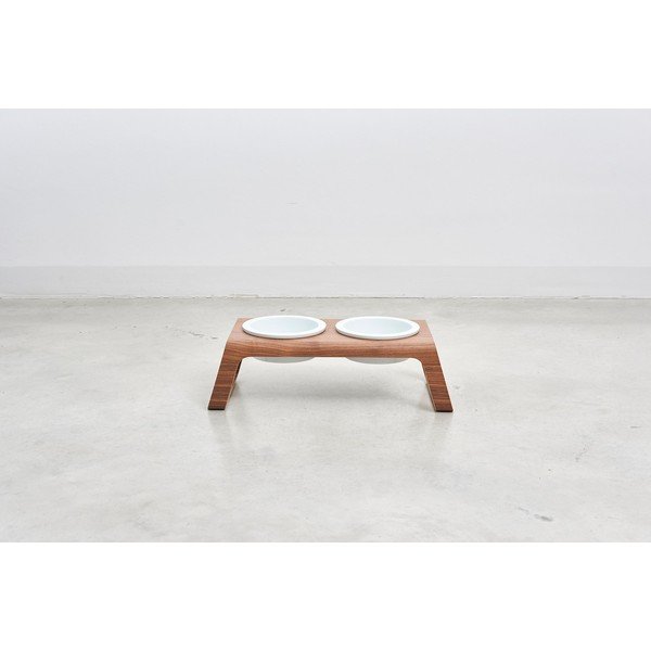 Súprava misiek s podstavcom pre psa Desco Walnut S – MiaCara-image-1