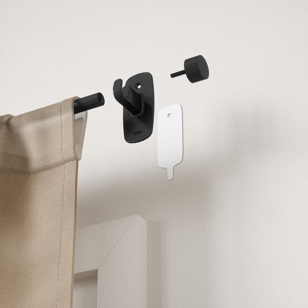 Matne čierna oceľová roztiahnuteľná garniža 40 - 71 cm Adhera – Umbra-image-3