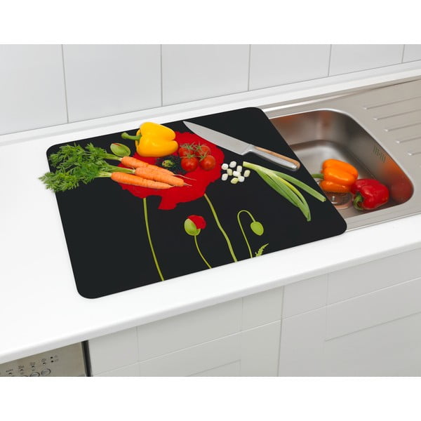 Kryt na stenu pri sporáku z tvrdeného skla 50x56 cm Poppy - Maximex-image-3