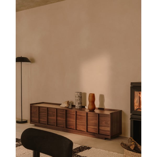 Hnedý TV stolík v dekore orecha 200x47x40 cm Onix – Kave Home-image-1