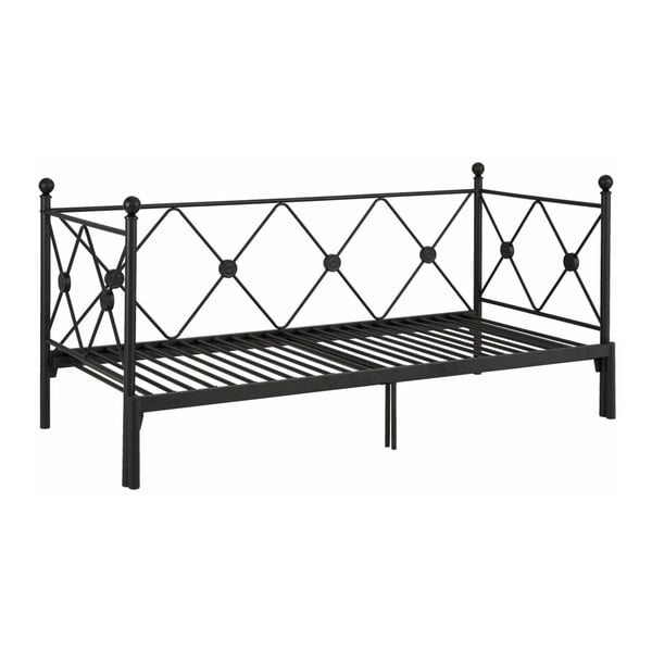 Čierna rozkladacia jednolôžková posteľ Støraa Johnson, 90/180 × 200 cm