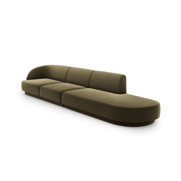 Zelená zamatová pohovka 302 cm Miley – Micadoni Home-image-3