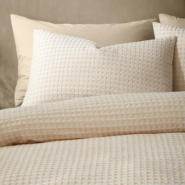 Béžové obliečky na dvojlôžko 200x200 cm Muscat Waffle – Pineapple Elephant-image-3