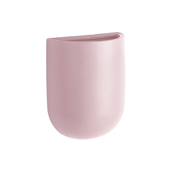 Svetloružový nástenný keramický kvetináč PT LIVING Oval-image-2