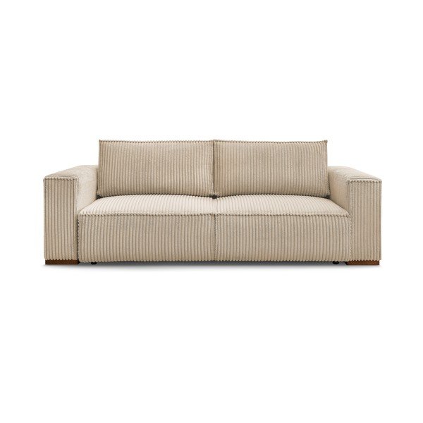 Svetlohnedá menčestrová rozkladacia/s úložným priestorom pohovka 244 cm Chelsea – Bobochic Paris